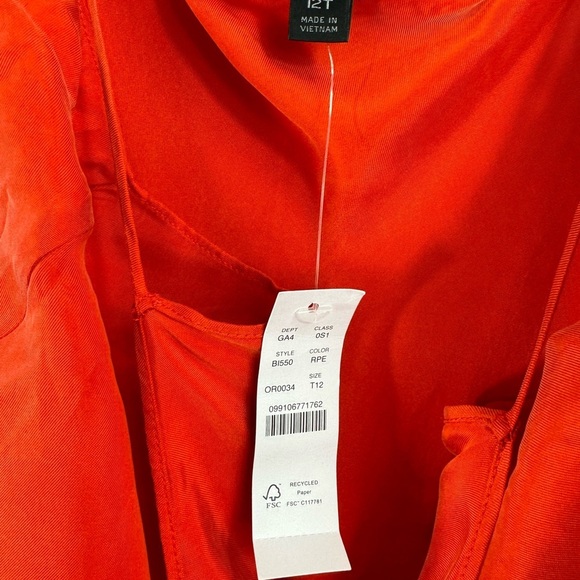 NWT J.Crew Size 12T Tall Orange Gwyneth Slip Dress Midi Cupro Viscose Blend - Picture 5 of 8